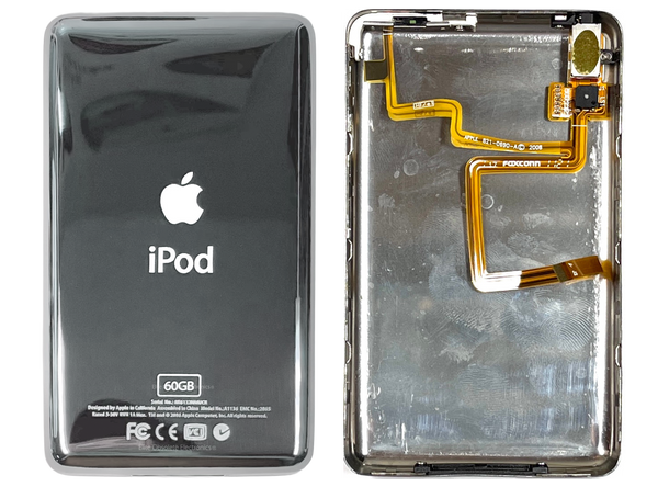 Thick 60GB Silver Backplate for Apple iPod Video 5th 5.5 A1136 & iPod Classic 6th 7th A1238