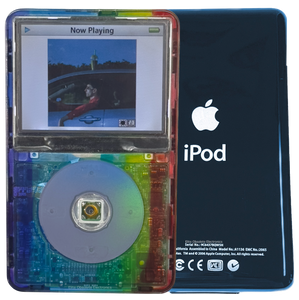 New Apple iPod Video Classic 5th & 5.5 Enhanced Atomic Rainbow / Polychrome / Transparent (Aqua)
