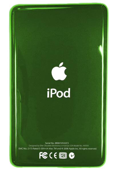 Thick Toxic Green Universal Backplate for Apple iPod Video 5th 5.5 Enhanced A1136 & iPod Classic 6th 7th A1238