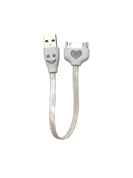New Short 30-Pin USB Charge & Sync Cable for Apple iPod (6 Inch / 0.15 Meters) Illuminated Happy Heart