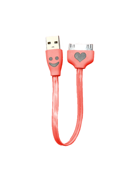New Short 30-Pin USB Charge & Sync Cable for Apple iPod (6 Inch / 0.15 Meters) Illuminated Happy Heart