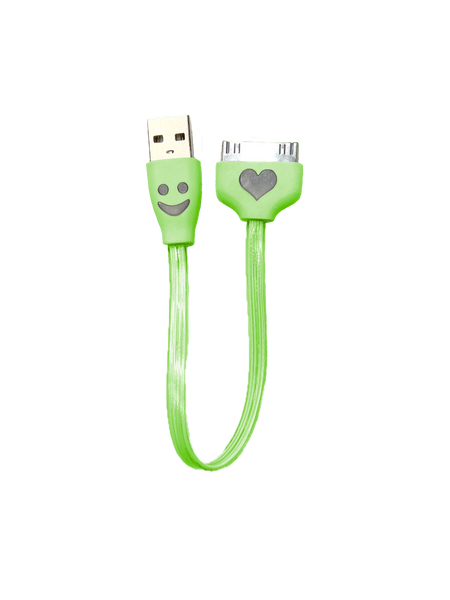 New Short 30-Pin USB Charge & Sync Cable for Apple iPod (6 Inch / 0.15 Meters) Illuminated Happy Heart