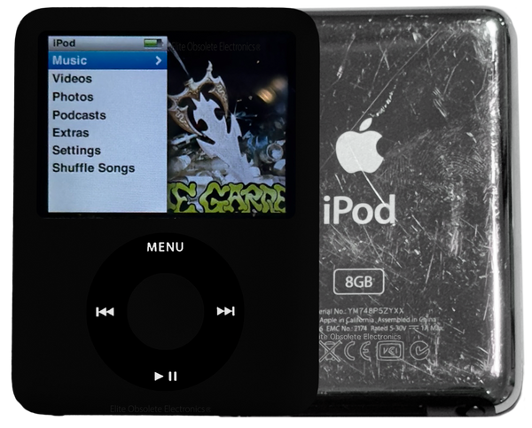 Apple iPod Nano 3rd Generation 8GB Slate Black A1236 MB261LL/A Refurbished 520mah