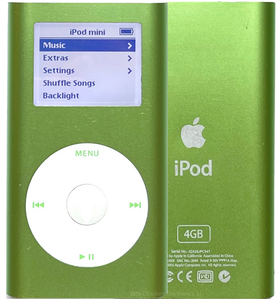 Refurbished Apple iPod Mini 1st 2nd Generation Green A1051 M9434LL/A M9806LL/A M9807LL/A 4GB 6GB MicroDrive & 32GB 64GB 128GB 256GB 512GB 1TB SD Card 650mah