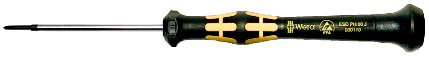 New Wera 030110 PH #00 40mm Magnetic Steel-Tip Phillips Head Screwdriver