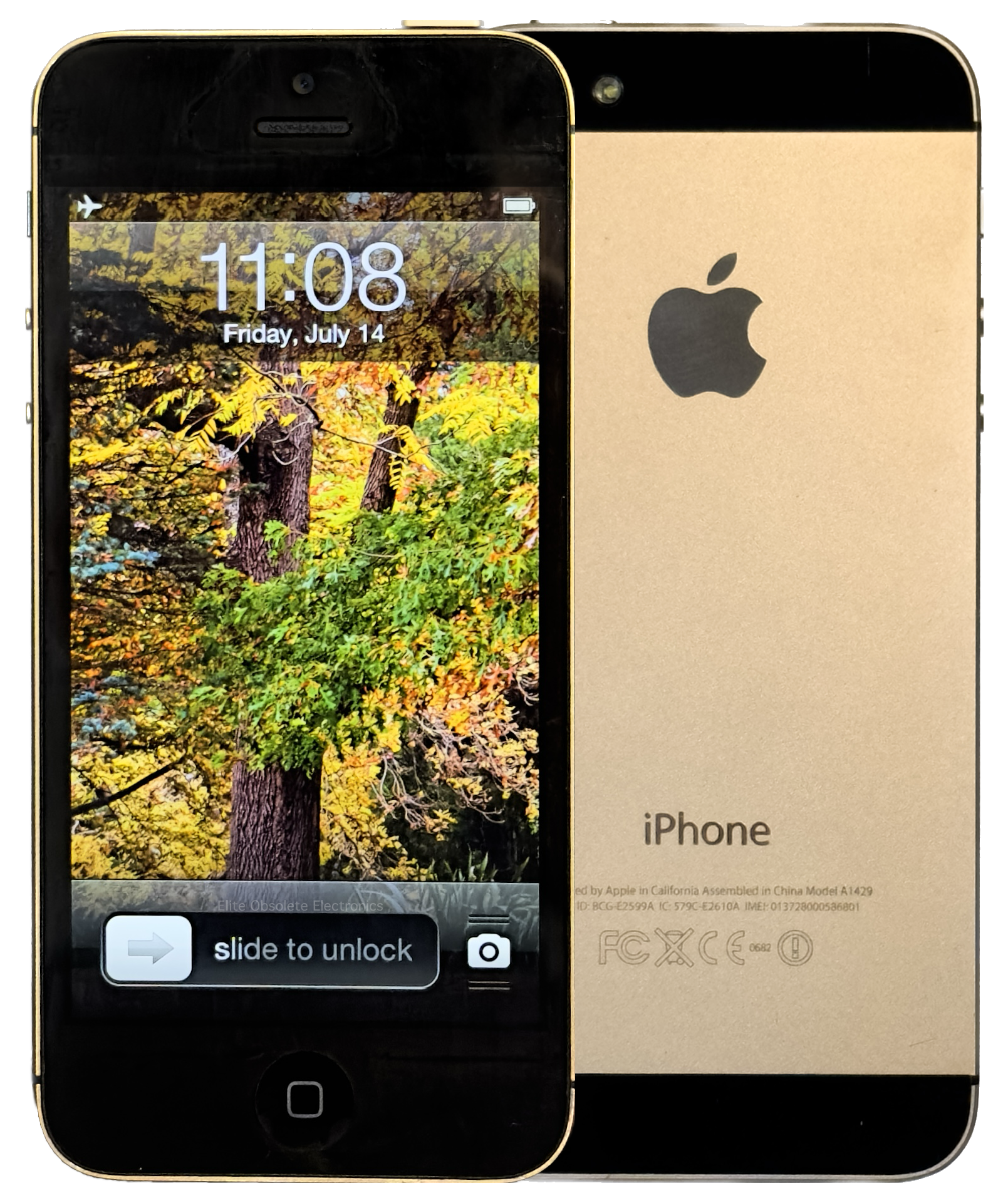 Refurbished Apple iPhone 5 16GB Gold & Black Custom Rare iOS 6.1.4 New Battery