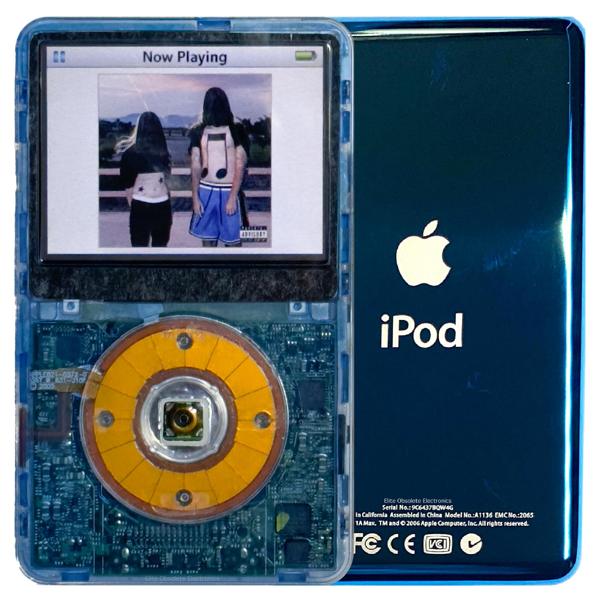 New Apple iPod Video Classic 5th & 5.5 Enhanced Atomic Ice / Transparent / Transparent (Aqua)