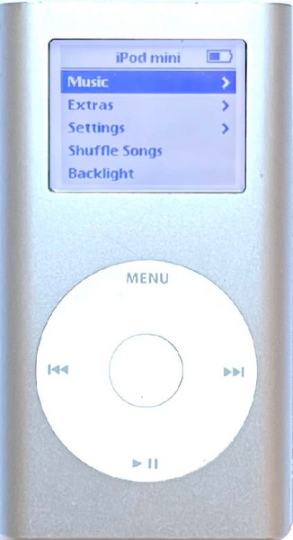 Refurbished Apple iPod Mini 2nd Generation HP Invent Silver MicroDrive & SD Card 600mah