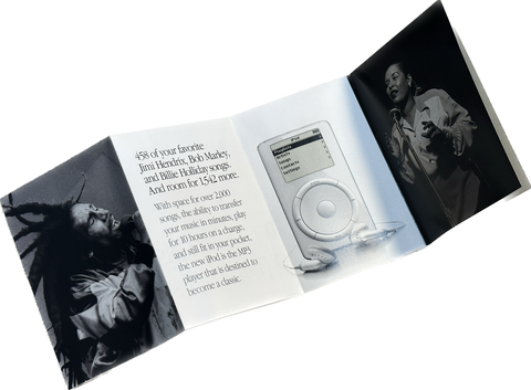 Original Apple iPod Classic 1st ‘Actual Size’ Promotional Pamphlet Brochure MacWorld Expo 2002