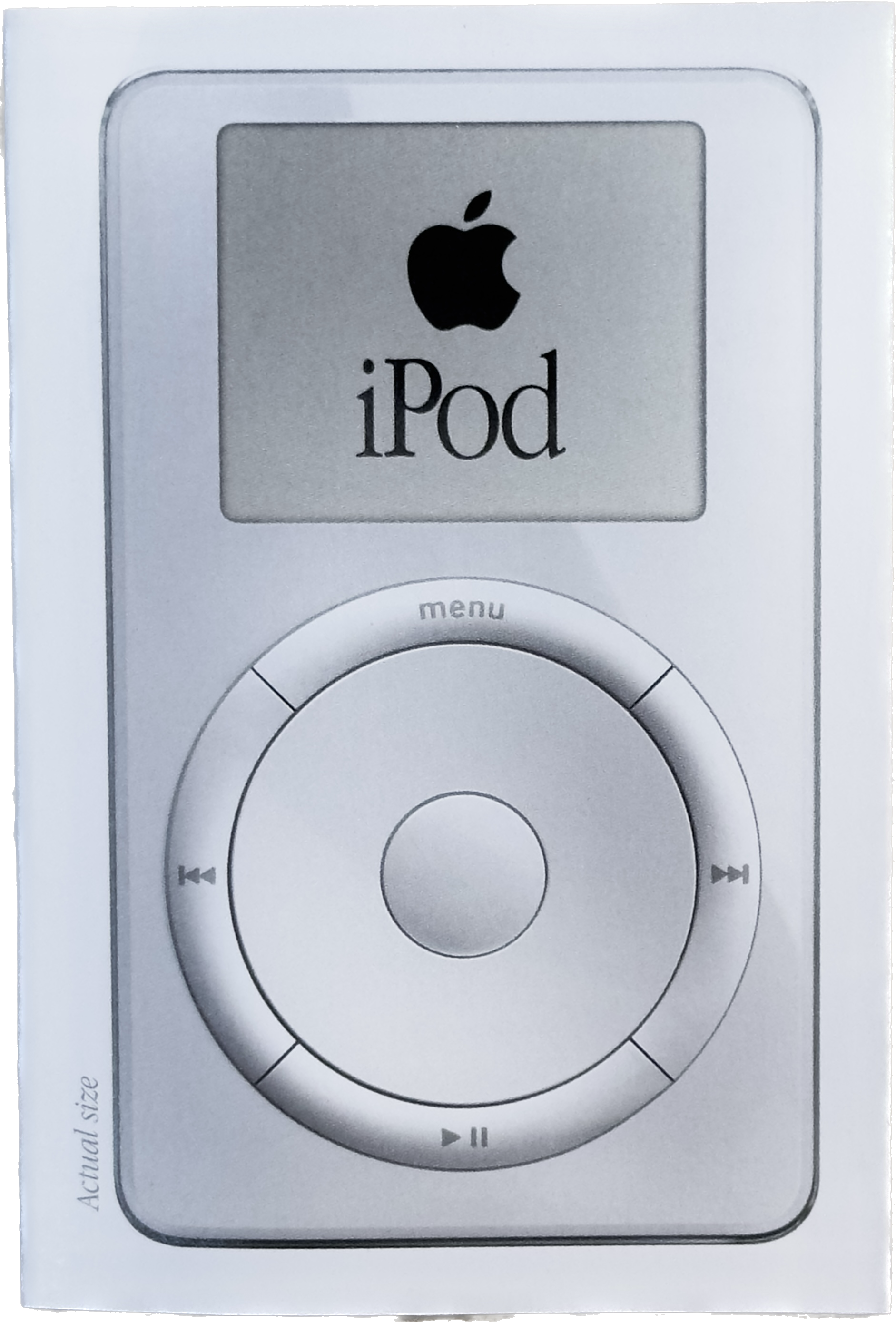 Apple 初代 iPod 2002年製 希少品 Original Apple iPod Classic 1st 'Actual Size' Promotional Pamphlet