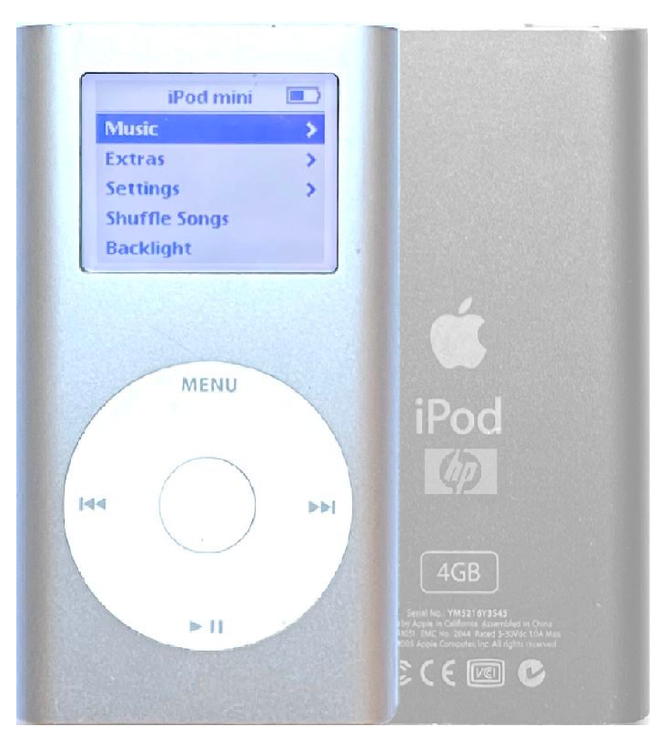 Refurbished Apple iPod Mini 2nd Generation HP Invent Silver MicroDrive & SD Card 600mah