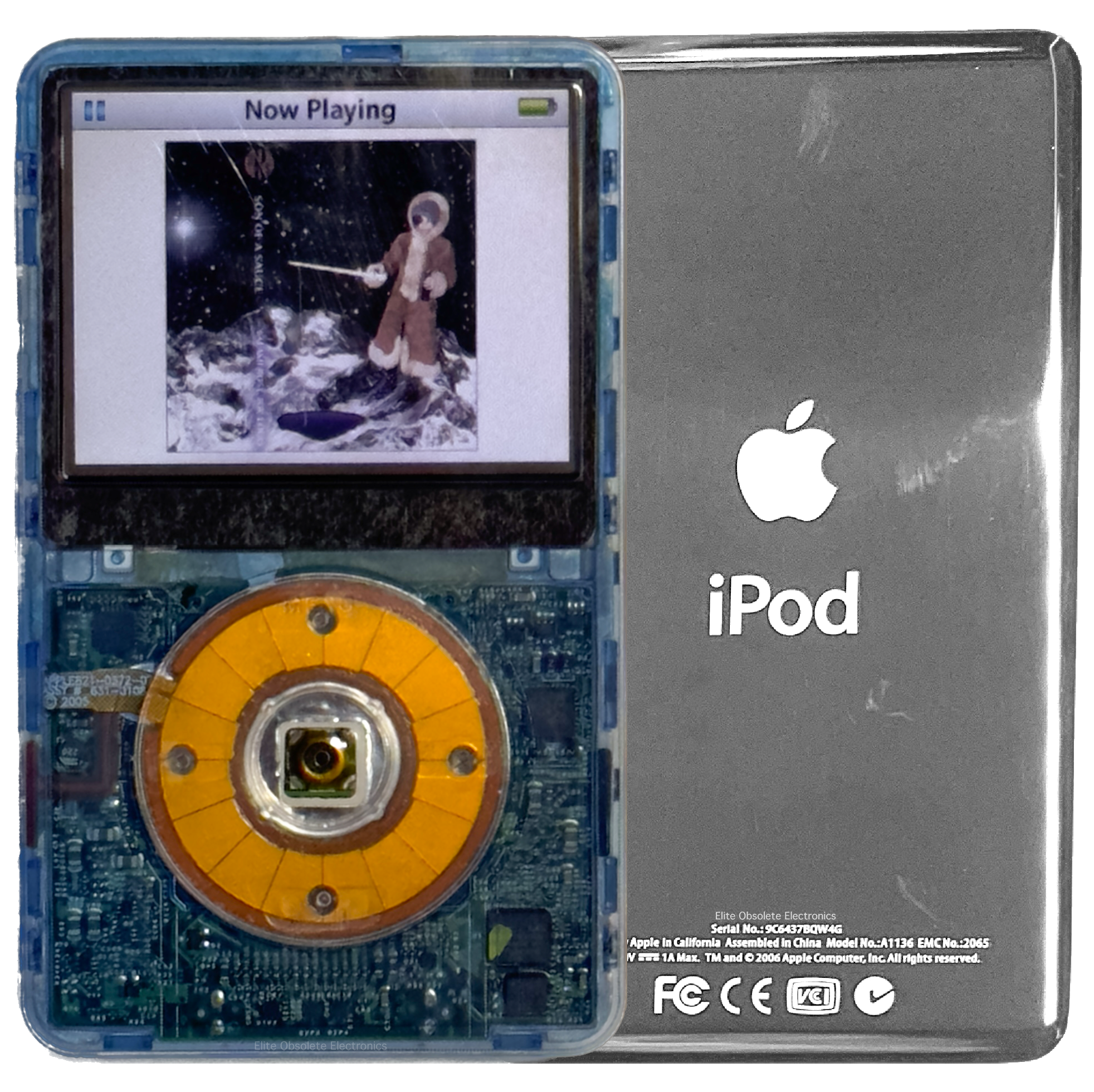 New Apple iPod Video Classic 5th & 5.5 Enhanced Atomic Ice / Transparent / Transparent (Silver)