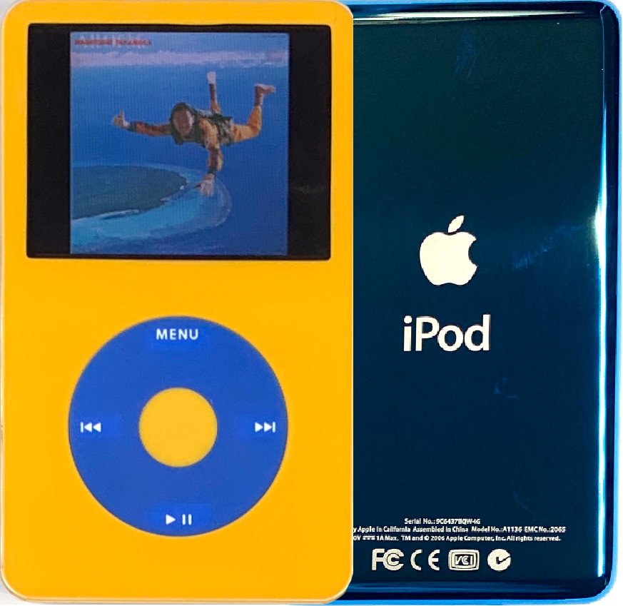 New Apple iPod Video Classic 5th & 5.5 Enhanced Yellow / Blue / Yellow (Aqua)