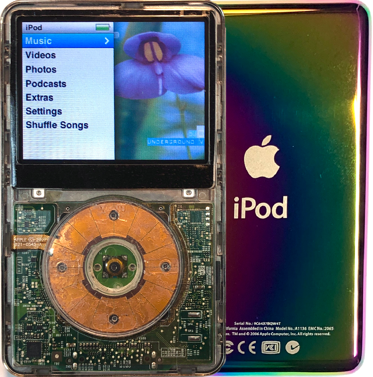 New Apple iPod Classic 6th & 7th Generation Fully Transparent (Rainbow)