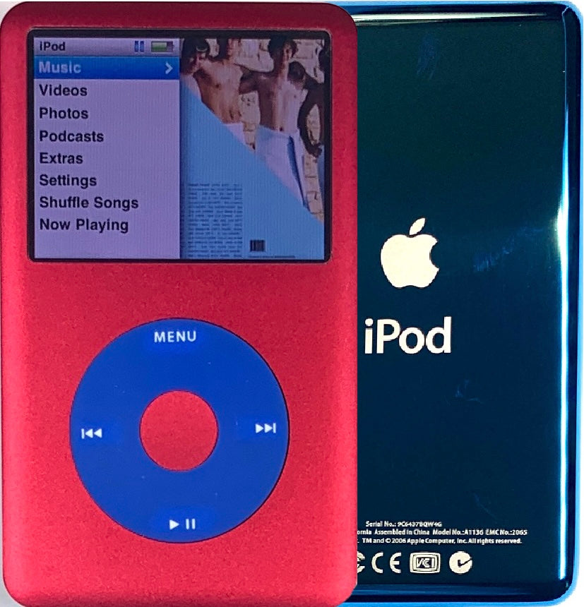 New Apple iPod Classic 6th & 7th Generation Red / Blue / Red (Aqua)