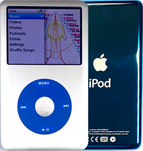 New Apple iPod Classic 6th & 7th Generation Silver / Blue / Silver (Aqua)