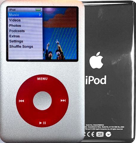 New Apple iPod Classic 6th & 7th Generation Silver / Red / Silver
