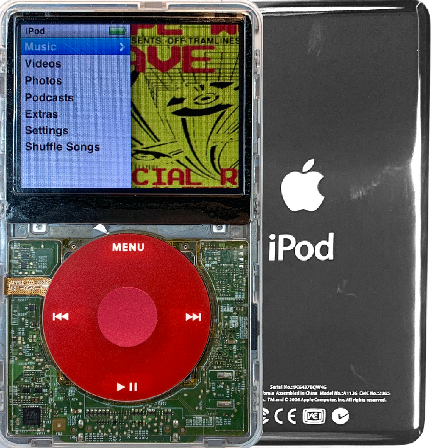New Apple iPod Classic 6th & 7th Generation Transparent / Red / Red