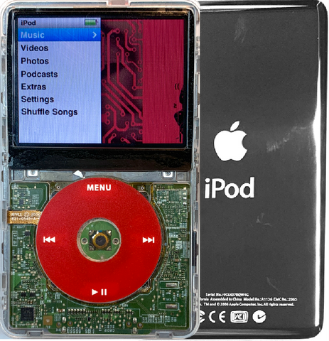 New Apple iPod Classic 6th & 7th Generation Transparent / Red / Transparent