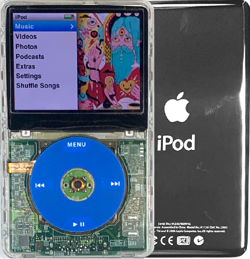 New Apple iPod Classic 6th & 7th Generation Transparent / Blue / Transparent