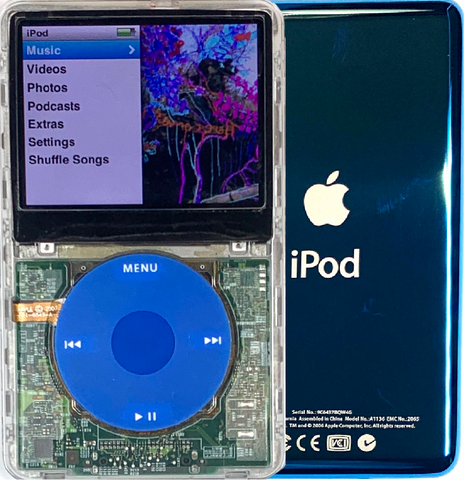New Apple iPod Classic 6th & 7th Generation Transparent / Blue / Blue (Aqua)