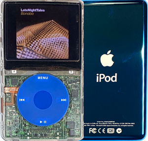 New Apple iPod Video Classic 5th & 5.5 Enhanced Transparent / Blue / Blue (Aqua)