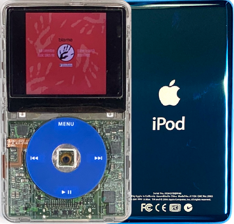 New Apple iPod Video Classic 5th & 5.5 Enhanced Transparent / Blue / Transparent (Aqua)
