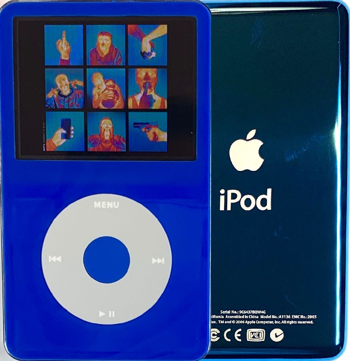 New Apple iPod Video Classic 5th & 5.5 Enhanced Blue / Grey / Blue (Aqua)