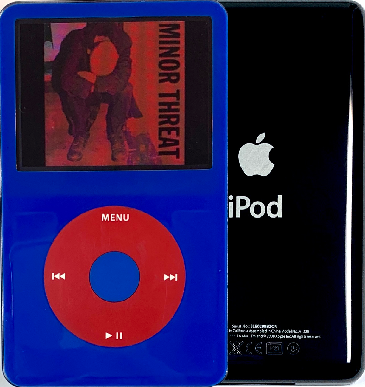 New Apple iPod Video Classic 5th & 5.5 Enhanced Blue / Red / Blue (Black)