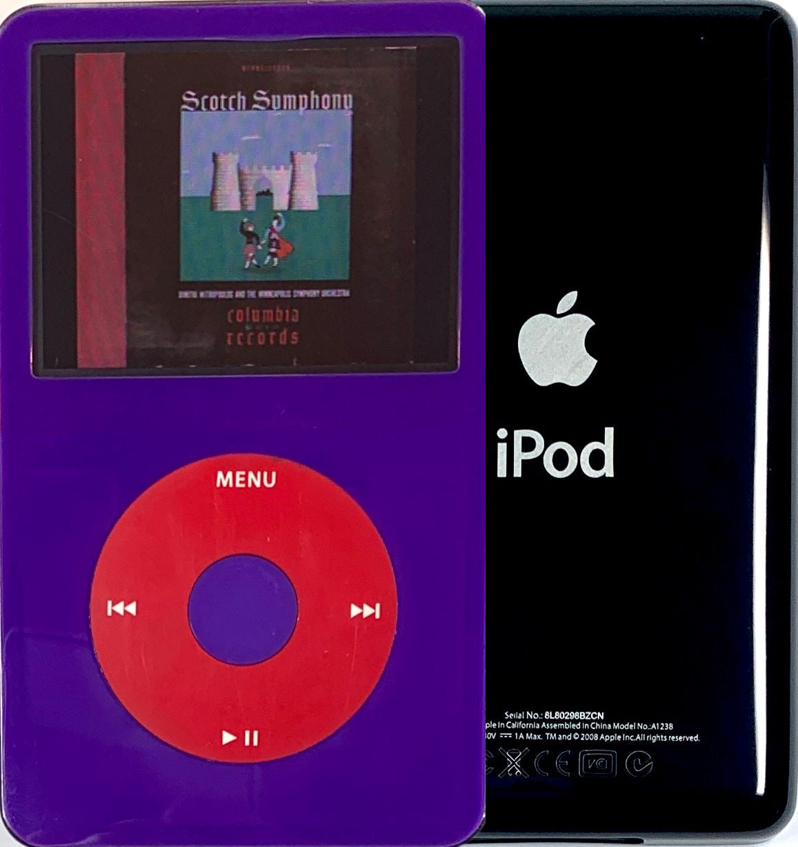 New Apple iPod Video Classic 5th & 5.5 Enhanced Purple / Red / Purple (Black)