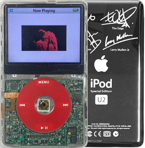 New Apple iPod Video Classic 5th & 5.5 Enhanced Transparent / Red / Transparent (U2 Special Edition Silver)