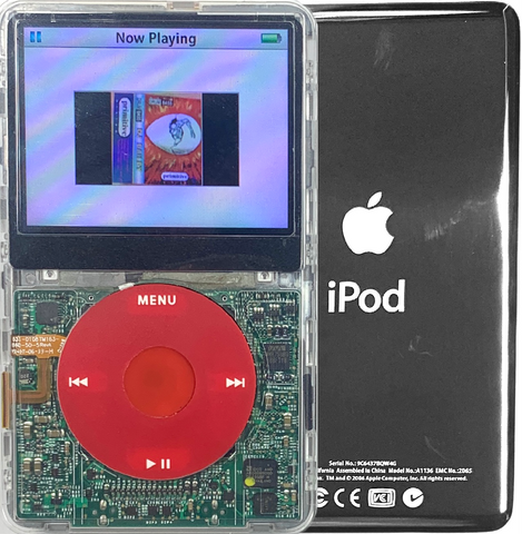 New Apple iPod Video Classic 5th & 5.5 Enhanced Transparent / Red / Red