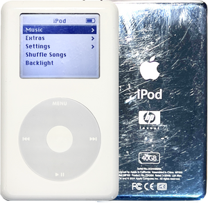 Apple iPod Classic 4th Generation Monochrome HP Invent 20GB 40GB White Refurbished New Battery 1200mah