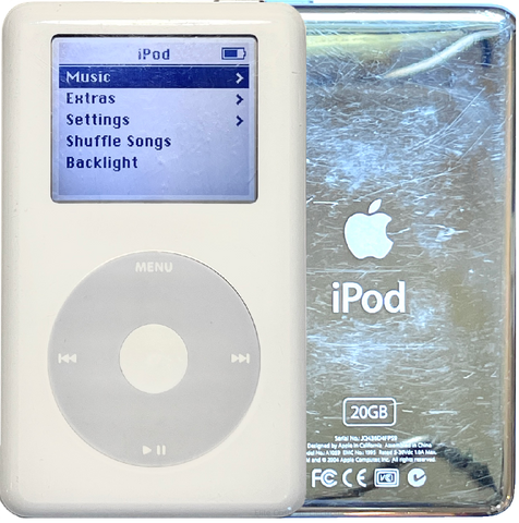 Apple iPod Classic 4th Generation Monochrome 20GB 40GB White Refurbished New Battery 1200mah