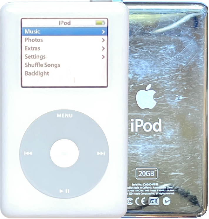 Apple iPod Classic 4th Generation Photo 20GB 30GB 40GB 60GB White Refurbished New Battery 1200mah