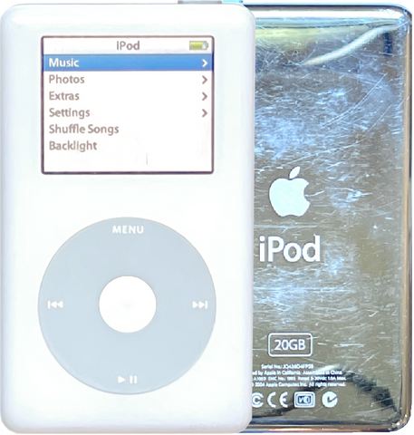 Apple iPod Classic 4th Generation Photo 20GB 30GB 40GB 60GB White Refurbished New Battery 1200mah