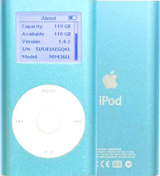 Refurbished Apple iPod Mini 1st 2nd Generation Light Blue MicroDrive & SD Card 600mah