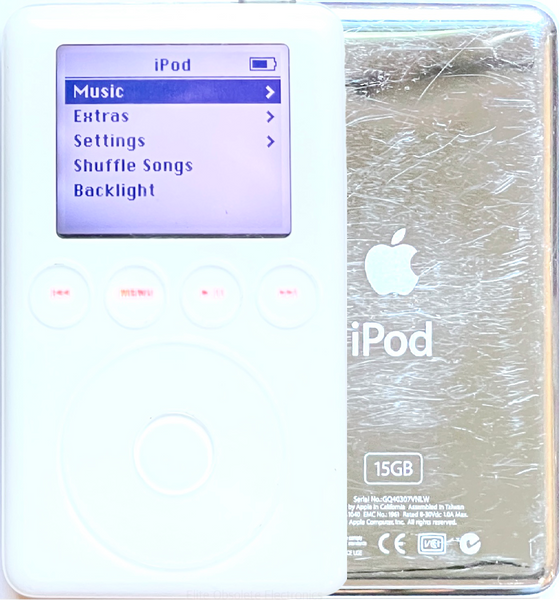 Apple iPod Classic 3rd Generation 10GB 15GB 20GB 30GB 40GB White Refurbished New Battery 1050mah