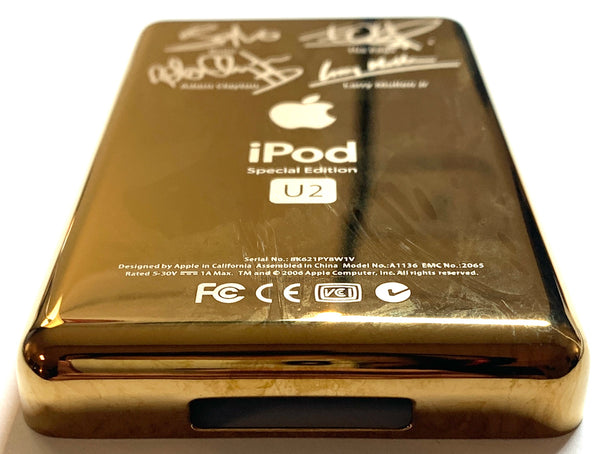 Thick U2 Special Edition Gold Backplate for Apple iPod Video Classic 5th 5.5 6th 7th