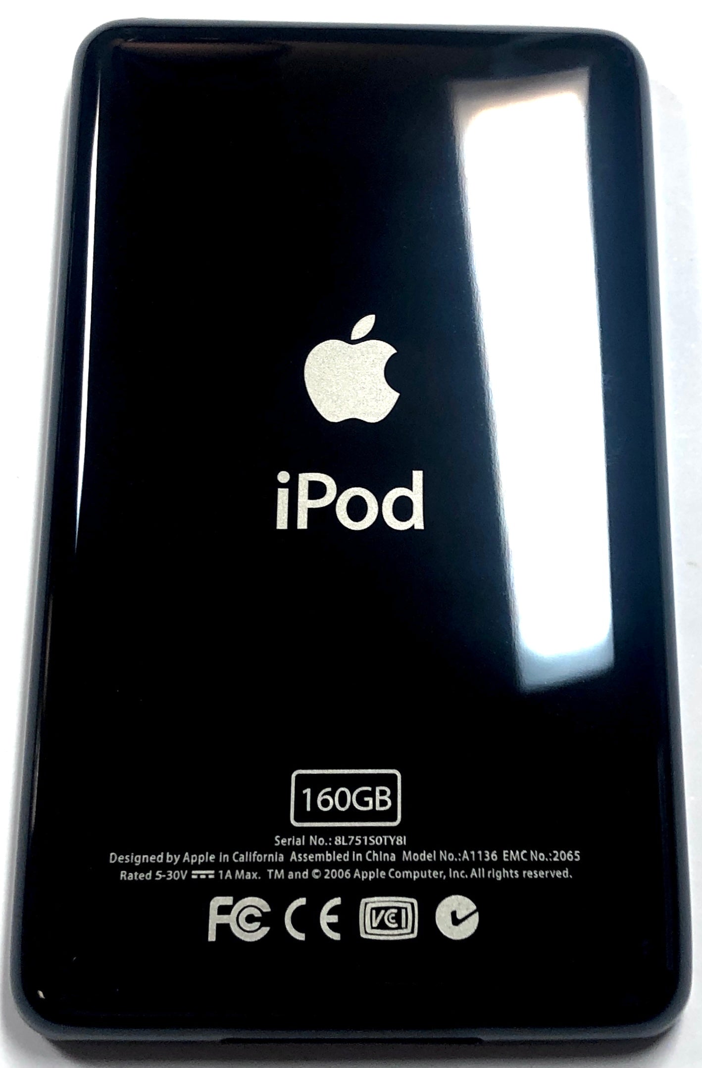 Thin Black Backplate for Apple iPod Classic Video 5th 5.5 6th 7th