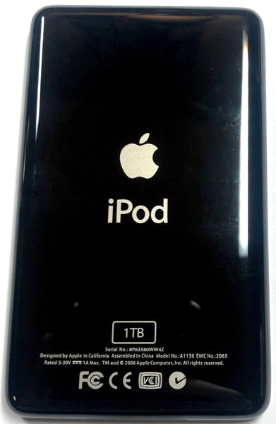 Thin Black Backplate for iPod Classic / Video 5th 5.5 6th 7th 64GB 128GB 256GB 512GB 1TB 80GB 120GB 160GB Universal