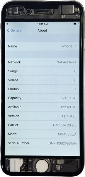Apple iPhone 6 Custom Refurbished Transparent Clear 128GB Rare iOS 10.3.3
