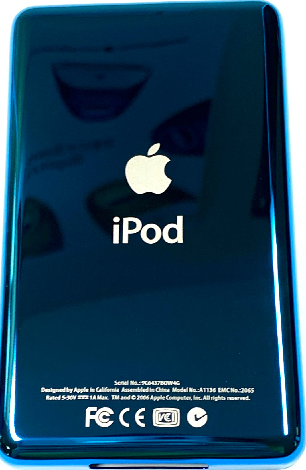 Thick Blue Aqua Universal Backplate for Apple iPod Classic 6th 7th & iPod Video 5th 5.5 Enhanced