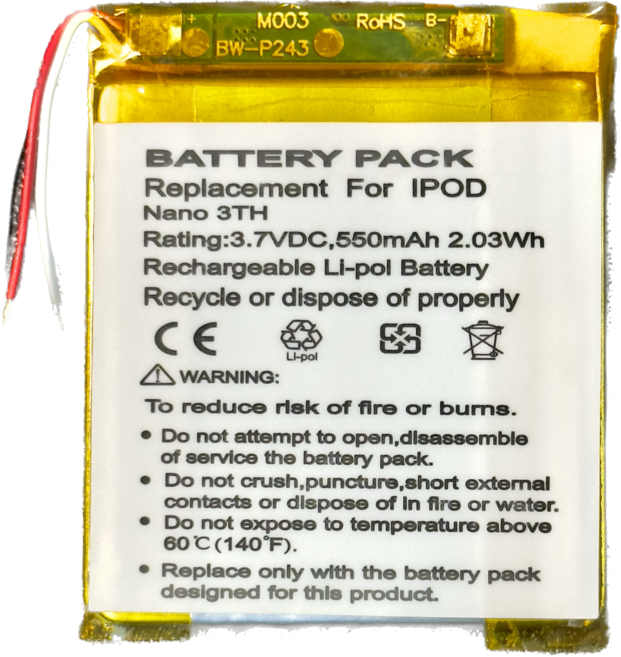Apple iPod Nano 3rd Generation Replacement Parts  Tagged "Battery"  Elite  Obsolete Electronics