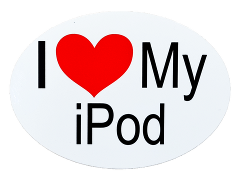 ‘I love ❤️ my iPod’ Oval Decal Sticker (3.5” x 2.5”)