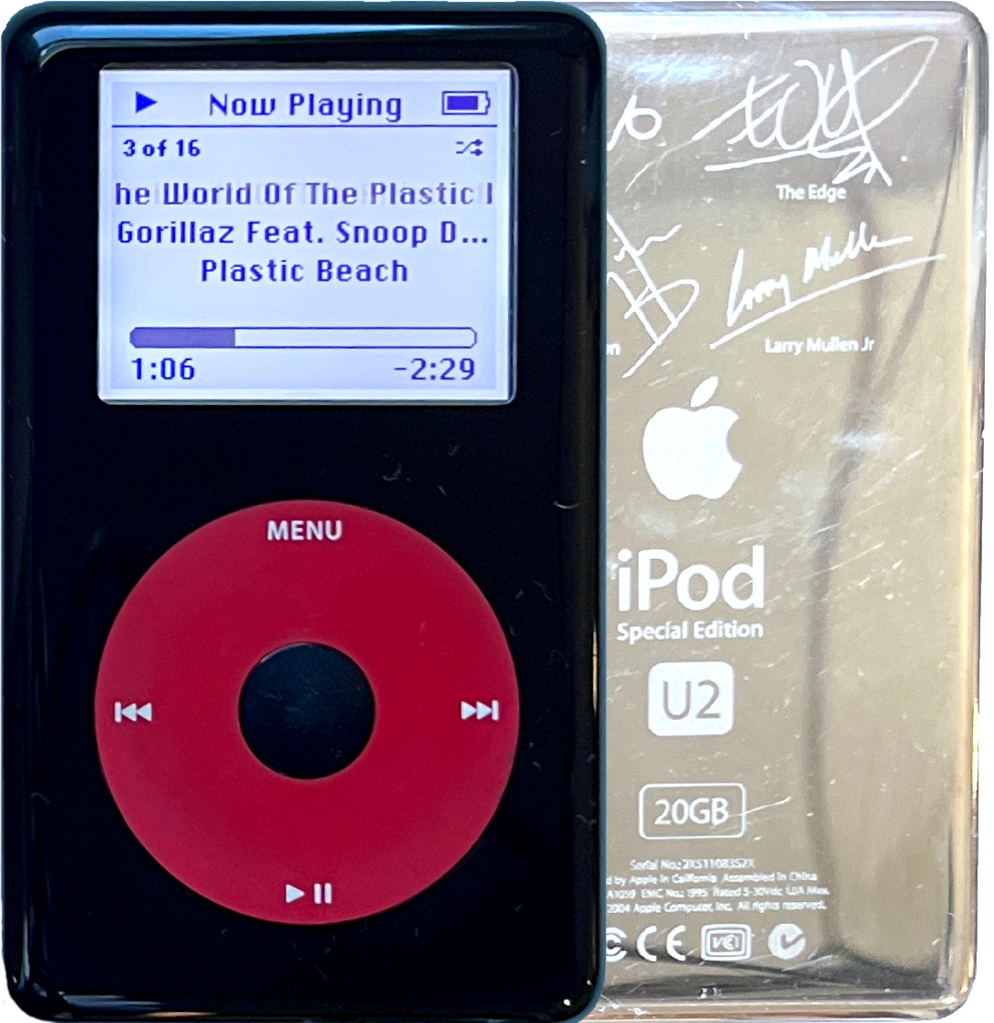 Genuine Apple iPod Classic 4th Generation Monochrome 20GB U2 Special Edition Refurbished New Battery 1200mah
