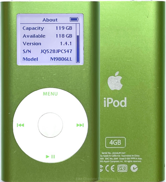 Refurbished Apple iPod Mini 1st 2nd Generation Green MicroDrive & SD Card 600mah