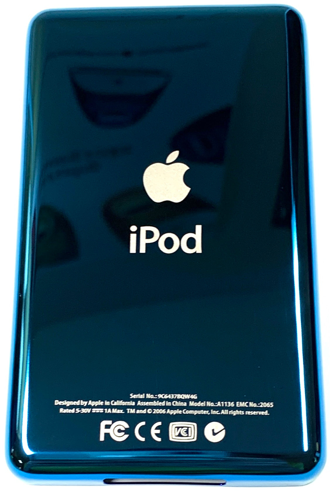 Thin Blue Aqua Universal Backplate for Apple iPod Classic 6th 7th & iPod Video 5th 5.5 Enhanced