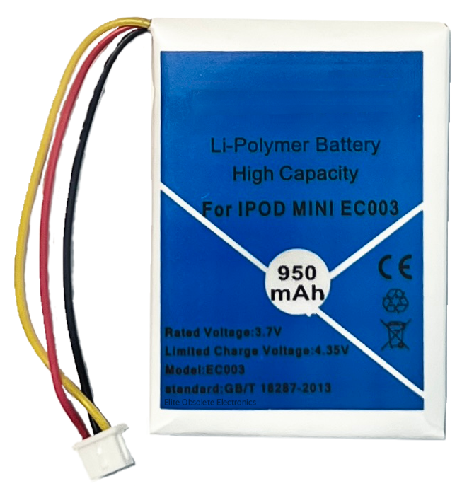 950mah Li-Po Replacement Battery for Apple iPod Mini 1st 2nd Generation