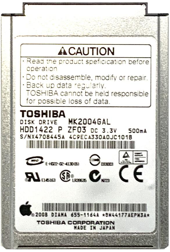 20GB Toshiba MK2004GAL 50-Pin IDE Thin HDD Hard Drive for Apple iPod Classic 3rd Generation